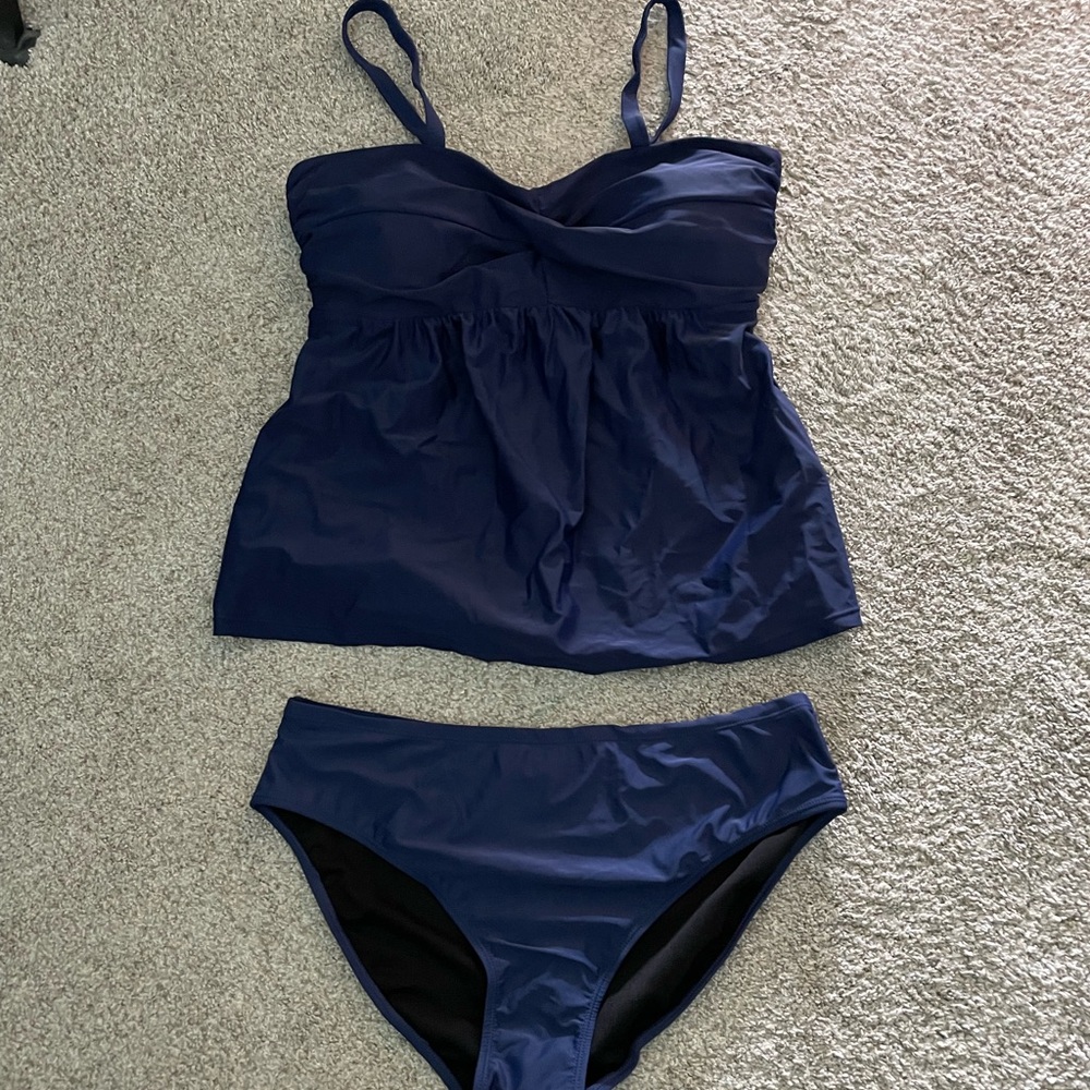 New- Navy Blue Tankini Set